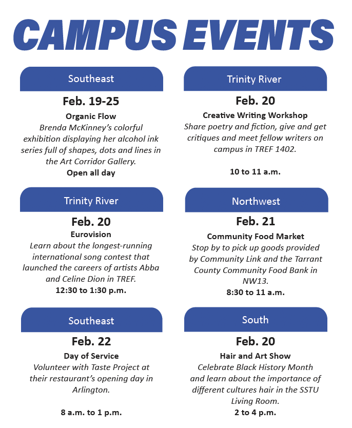 CAMPUS EVENTS FOR WEEK OF FEB. 19